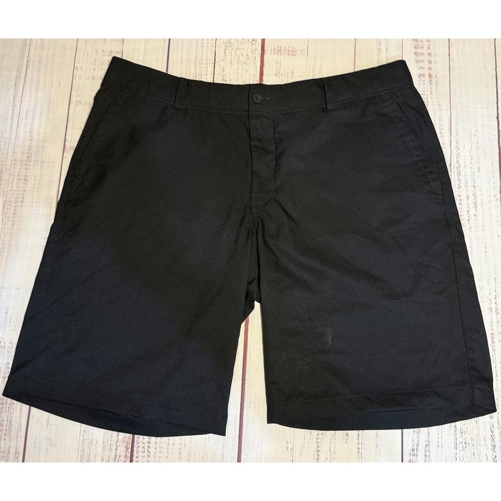 Nike Dri-Fit Shorts Men's Size 38 Standard Fit Flat Front Golf Black Lightweight